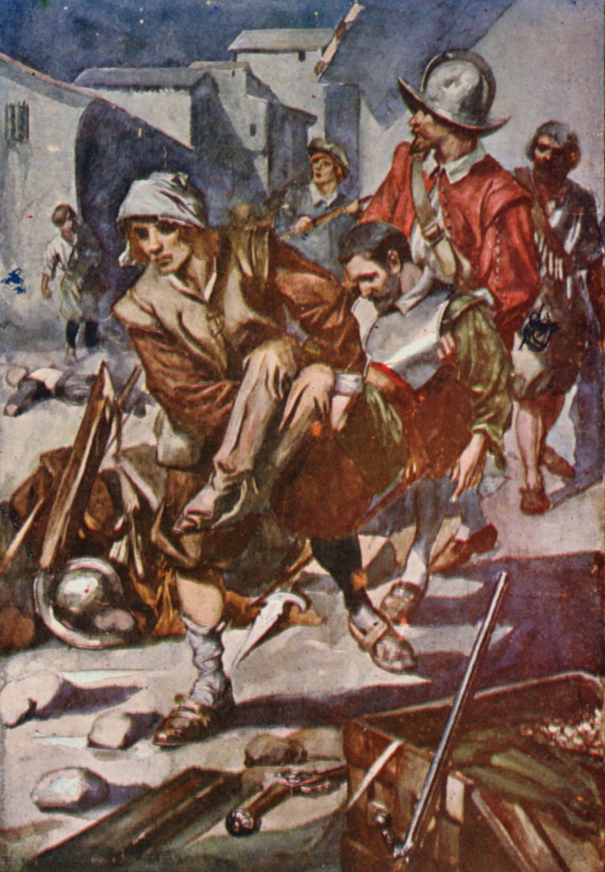 Illusztráció Sir Francis Drake életéhez (színes litográfia) alkotó: Thomas Heath Robinson