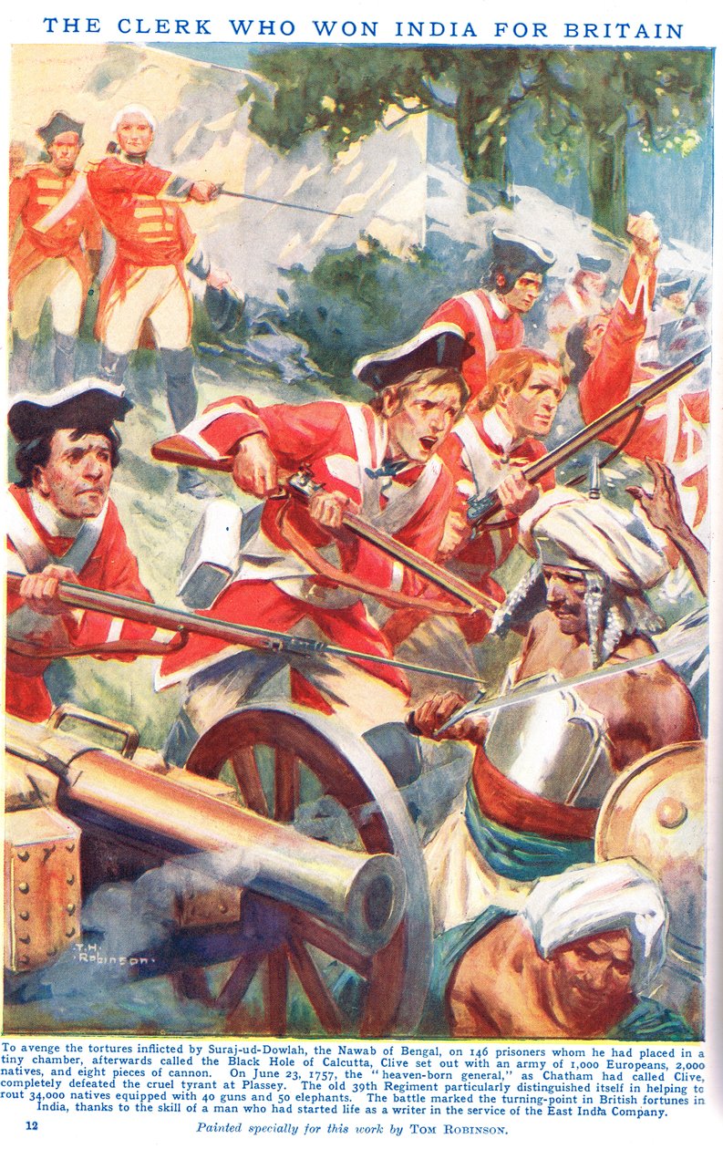 A hivatalnok, aki megnyerte Indiát Nagy-Britanniának (színes litográfia) alkotó: Thomas Heath Robinson