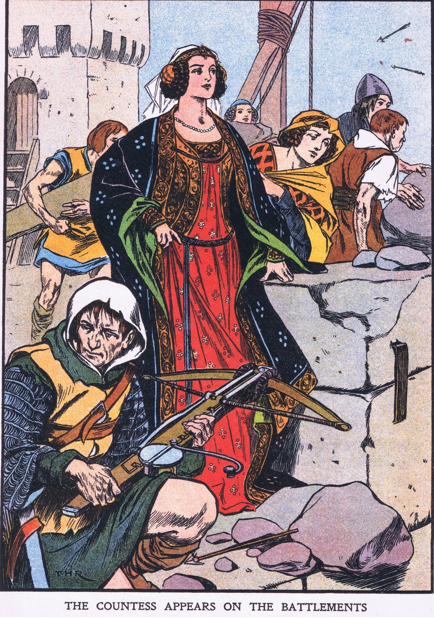 A grófnő megjelenik a csatatéren (színes litográfia) alkotó: Thomas Heath Robinson
