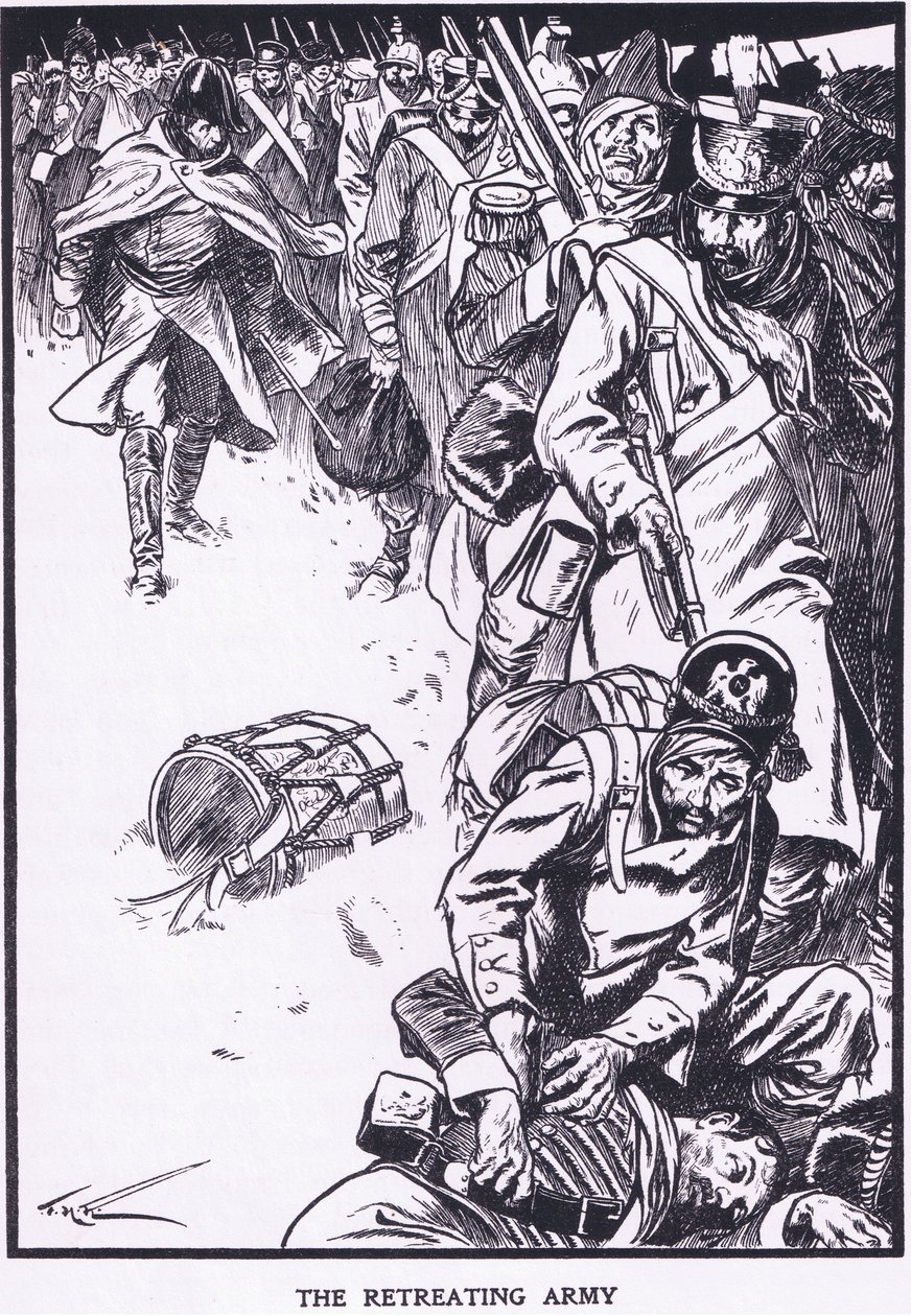 A visszavonuló hadsereg (színes litográfia) alkotó: Thomas Heath Robinson
