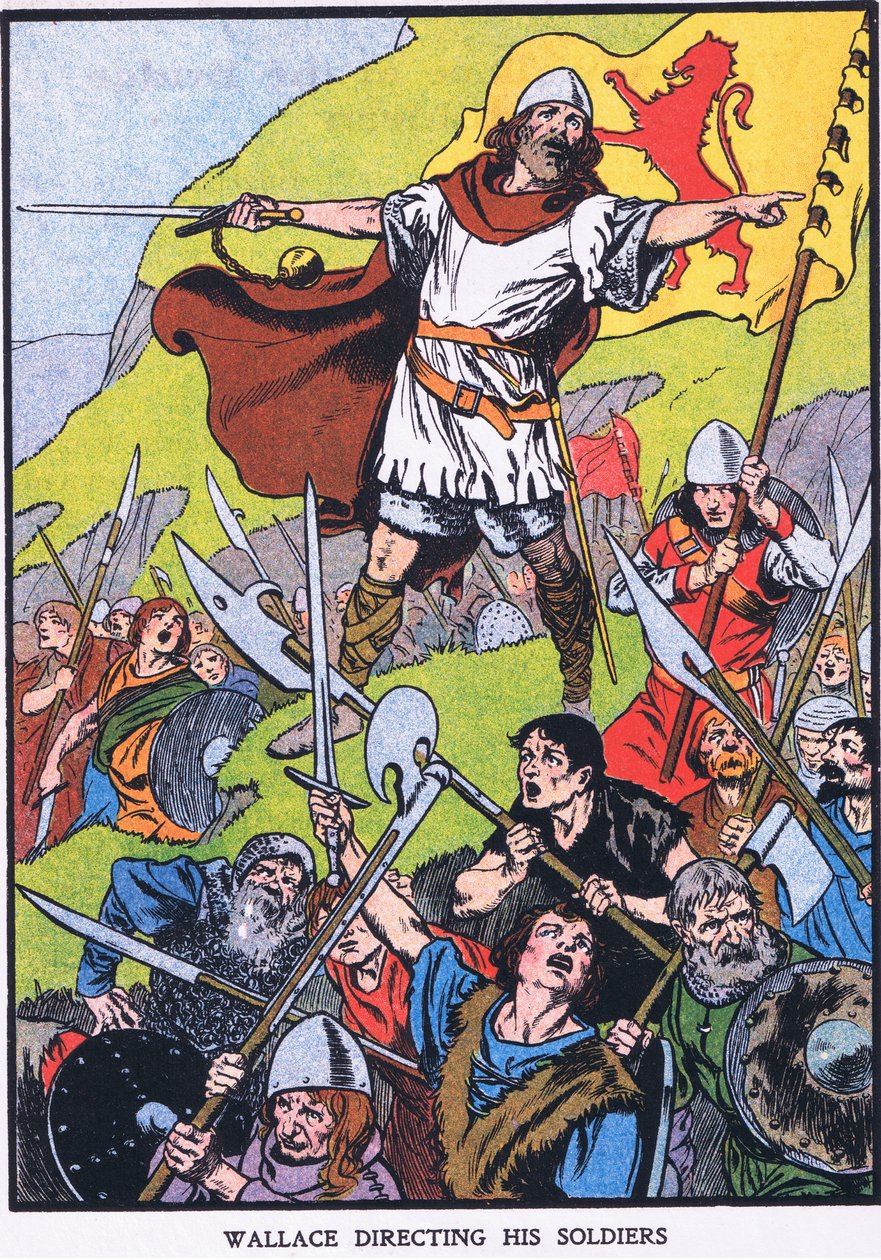 Wallace irányítja katonáit (színes litográfia) alkotó: Thomas Heath Robinson