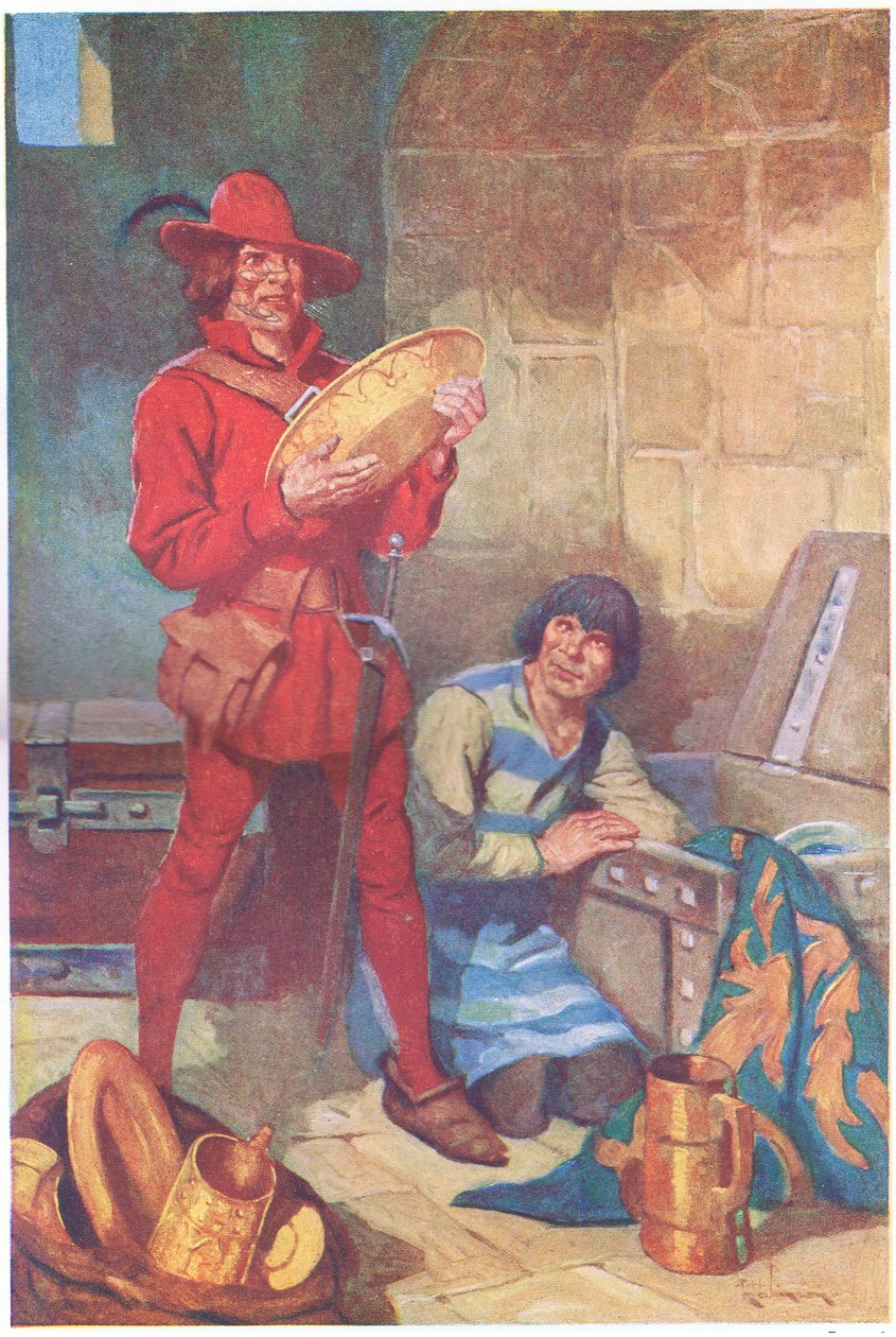 Időveszteség nélkül átkutatták a seriffek lemezraktárát (színes litográfia). alkotó: Thomas Heath Robinson