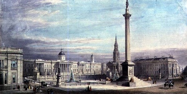 G. Moore tervrajza a Trafalgar tér kialakításához 1842 alkotó: Thomas Higham