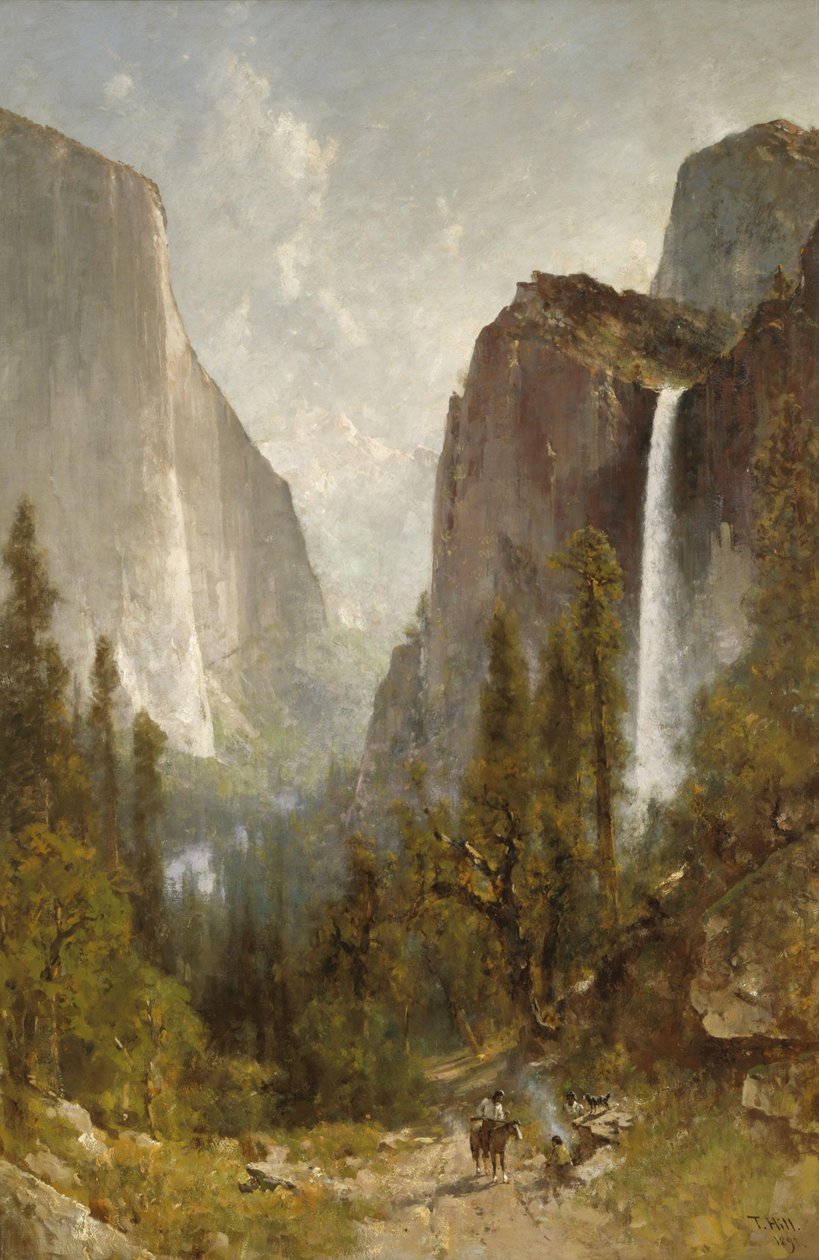 Bridal Veil vízesés, Yosemite-völgy alkotó: Thomas Hill