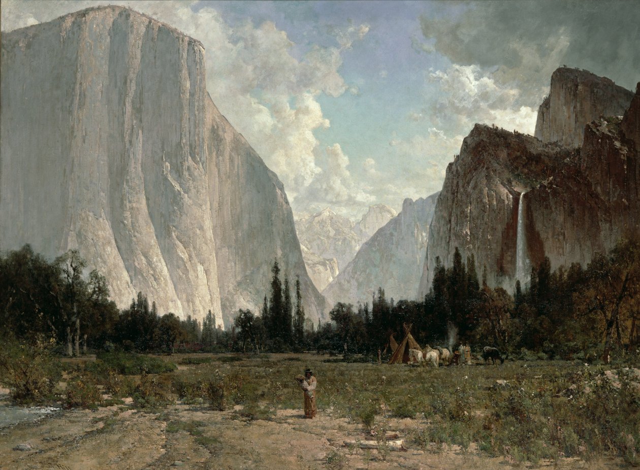 Bridal Veil vízesés, Yosemite, 1870-84 körül (olaj, vászon) alkotó: Thomas Hill