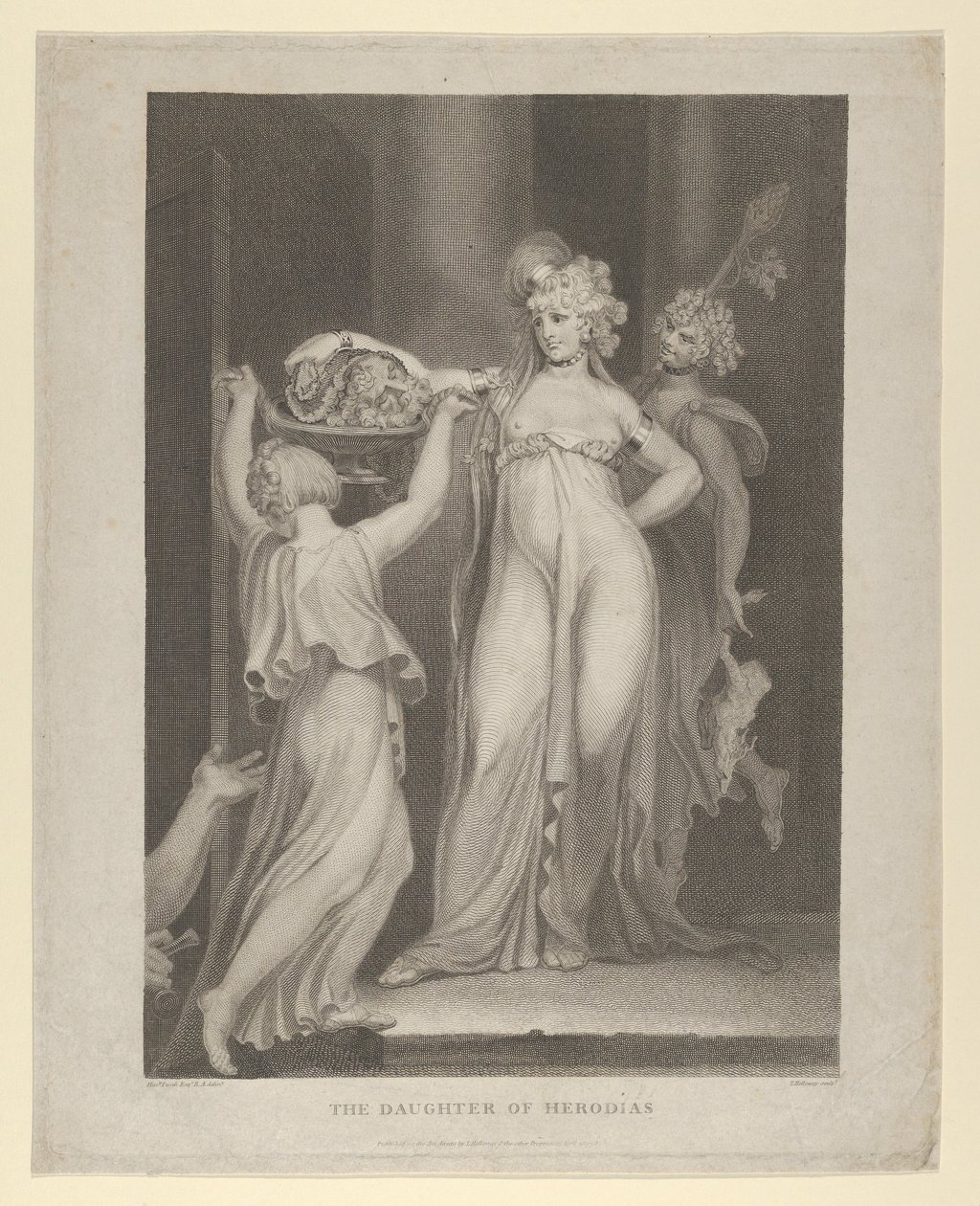 Heródiás Salome lánya, aki felveszi Keresztelő János fejét, Máté 14:10-11..., 1798. alkotó: Thomas Holloway