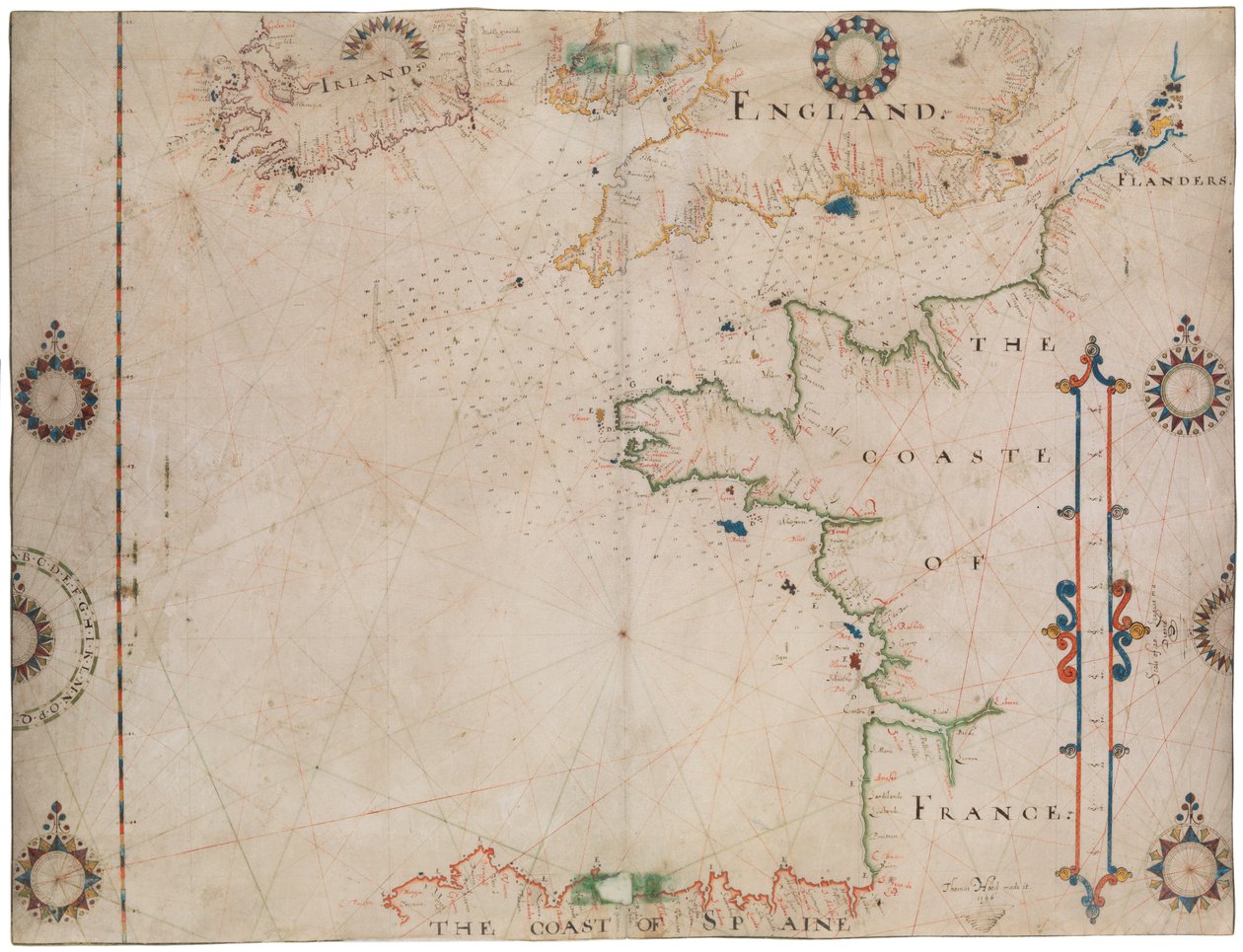 A Vizcayai-öböl és a La Manche csatorna térképe alkotó: Thomas Hood