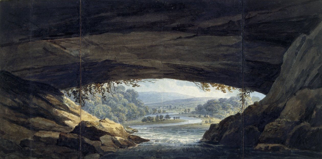 A Porth yr Ogof-i barlang belseje (akvarell, papír) alkotó: Thomas Hornor