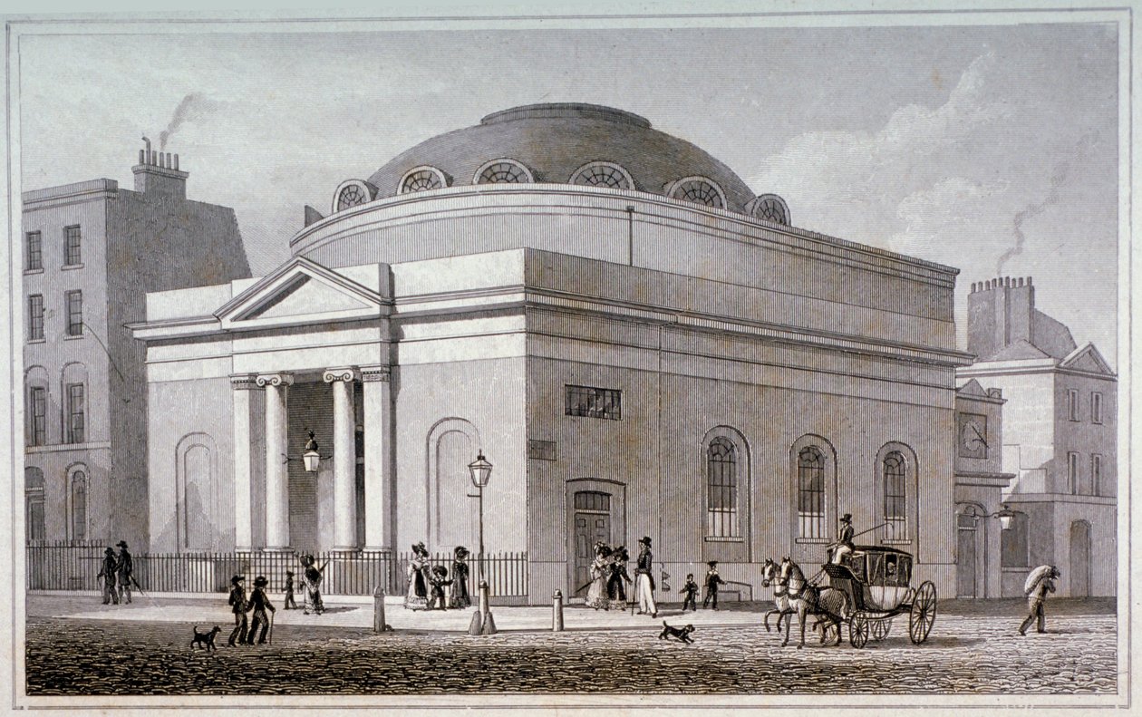Albion Chapel, London, 1827. alkotó: Thomas Hosmer Shepherd