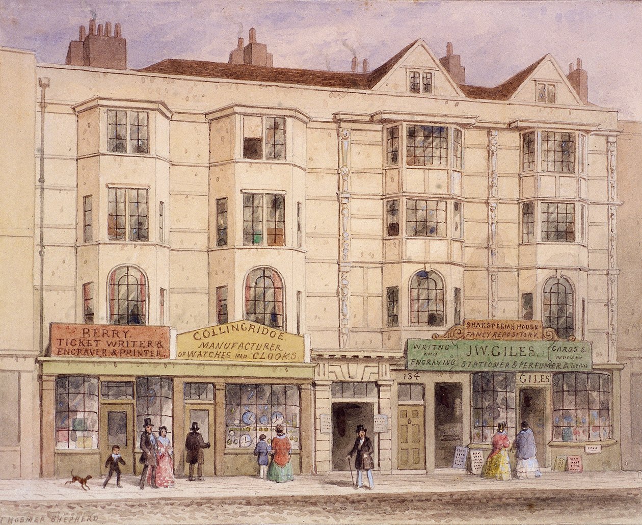 Aldersgate Street, London, 1851 alkotó: Thomas Hosmer Shepherd