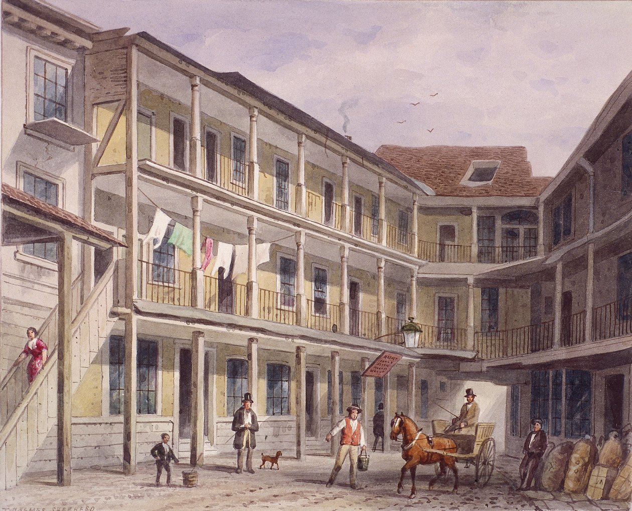 Aldgate High Street, London, 1850 alkotó: Thomas Hosmer Shepherd