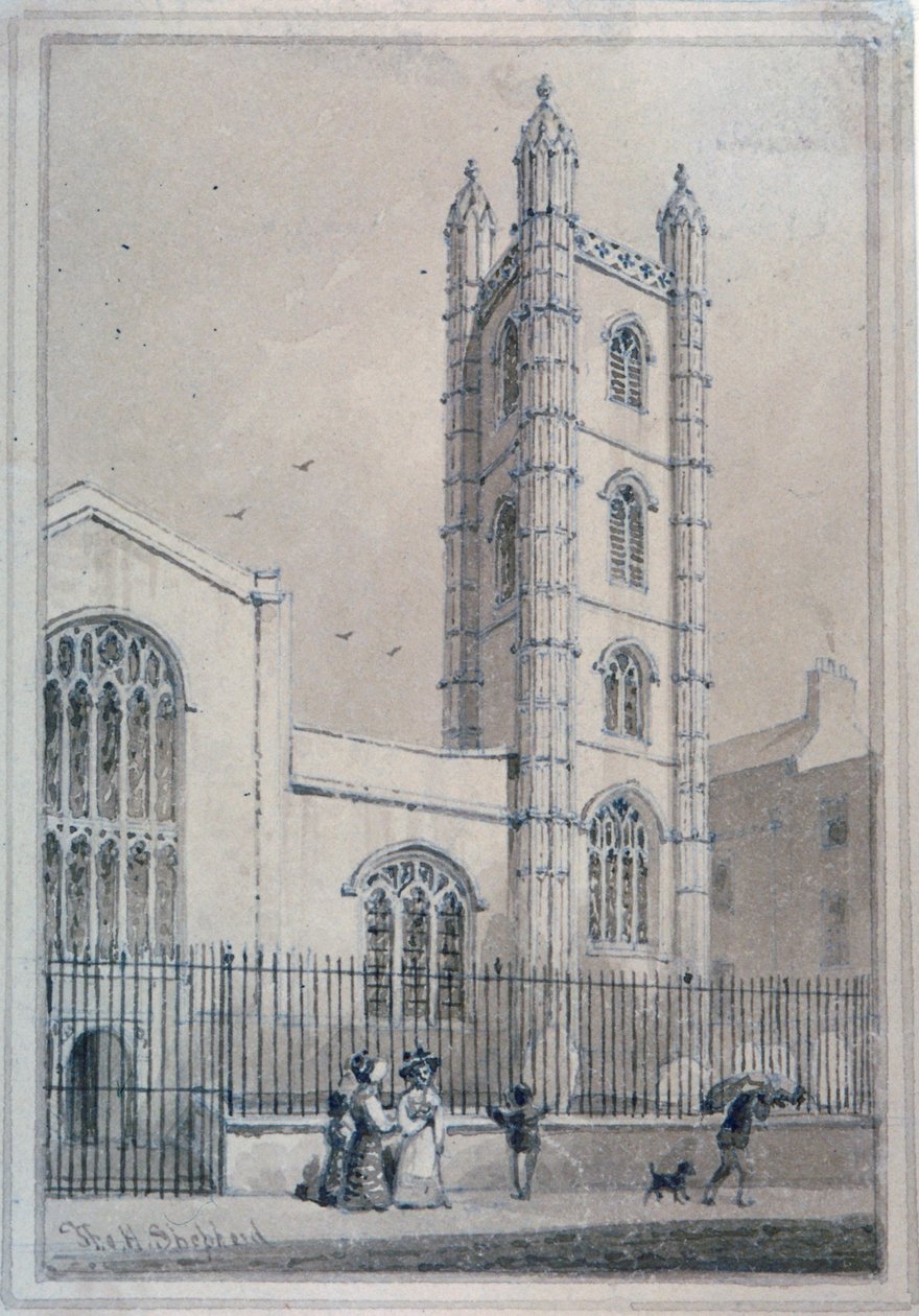 Szent Mária Aldermary templom, London City, 1830 alkotó: Thomas Hosmer Shepherd