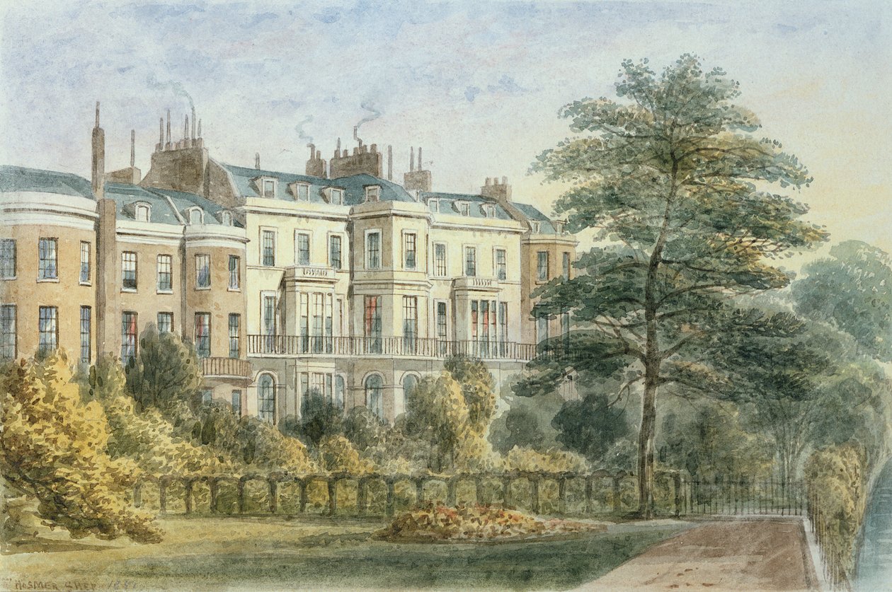 Sir Robert Peel házának keleti eleje a Privy Gardenben (1788-1850) 1851 alkotó: Thomas Hosmer Shepherd