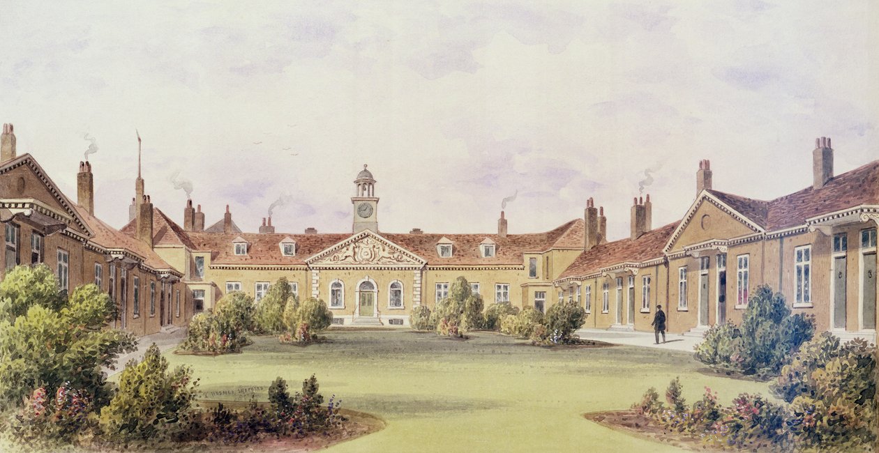 Emanuel Kórház, Tothill Fields, 1850 alkotó: Thomas Hosmer Shepherd