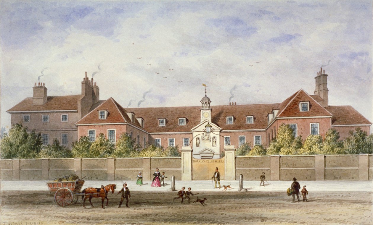 Gray Coat Hospital, Tothill Fields, Westminster, London, 1840 alkotó: Thomas Hosmer Shepherd