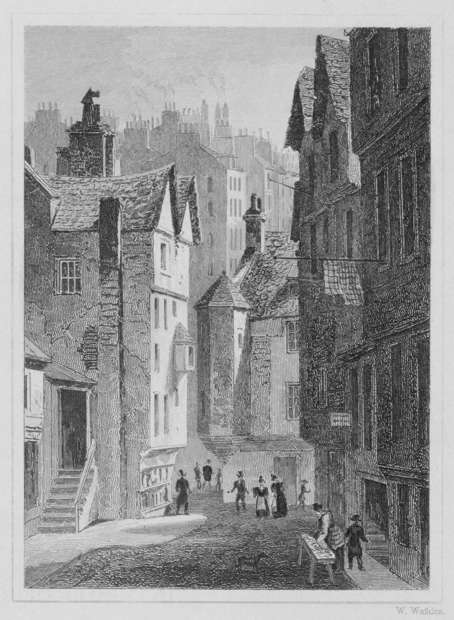 High School, Wynd, Edinburgh, William Watkins metszete, 1831 alkotó: Thomas Hosmer Shepherd