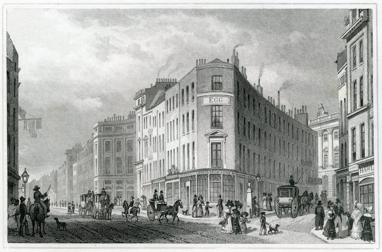 Piccadilly, a Coventry Street felől, 1830 alkotó: Thomas Hosmer Shepherd