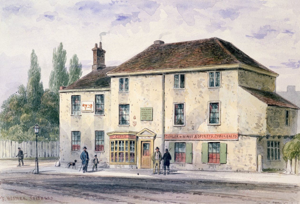 Pied Bull Public House, 1848 (wc papíron) alkotó: Thomas Hosmer Shepherd