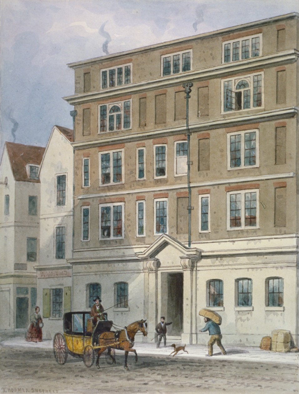 Titus Oates rezidenciája, Oat Lane, London City, 1848 alkotó: Thomas Hosmer Shepherd