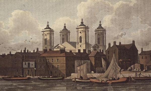Szent János-templom, Smith tér (akvatinta) alkotó: Thomas Hosmer Shepherd