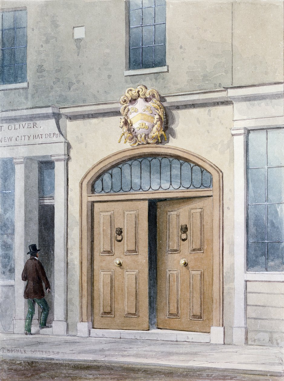 A Coachmakers Hall bejárata, 1854 alkotó: Thomas Hosmer Shepherd