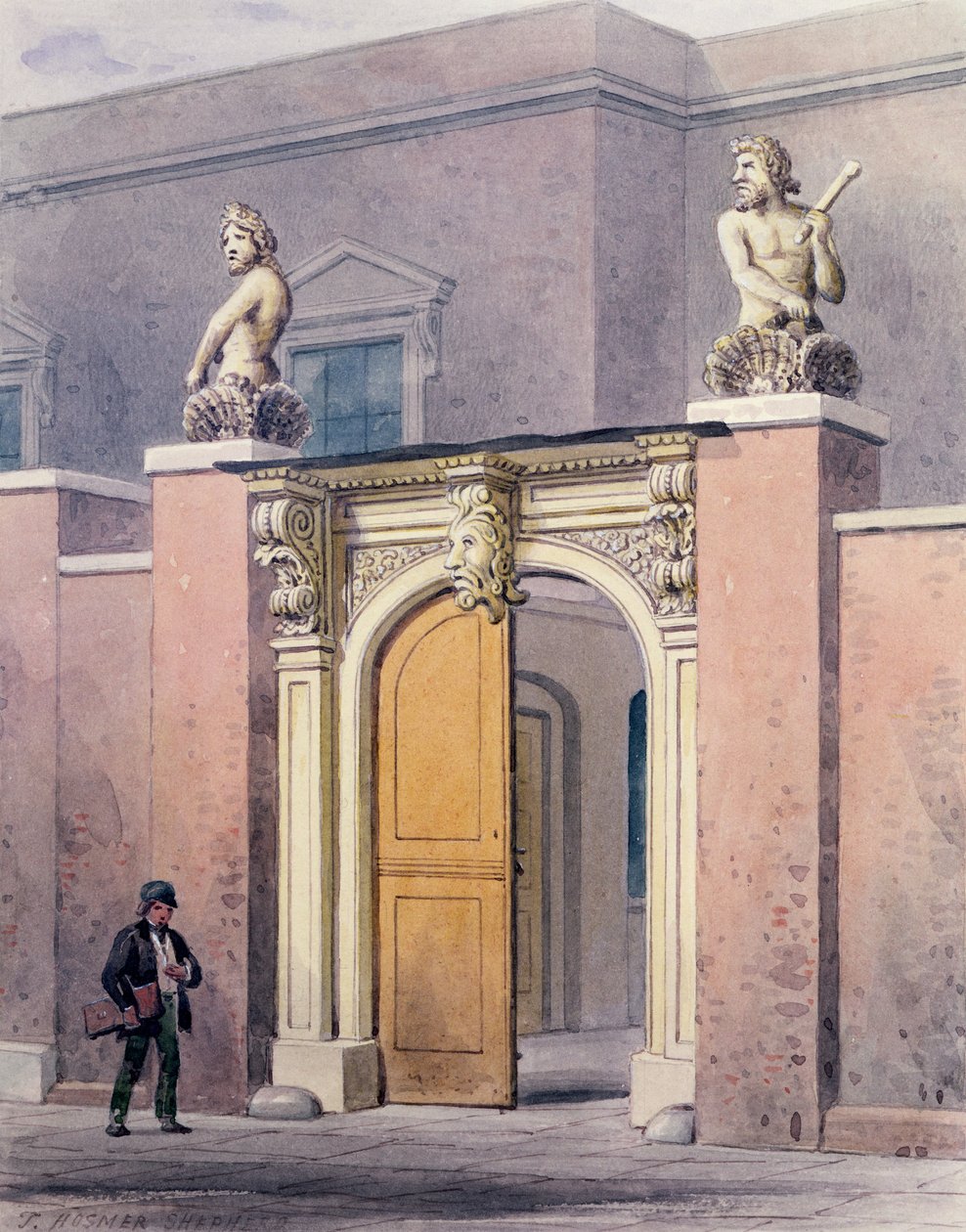 Az asztaloscsarnok bejárata, 1854 alkotó: Thomas Hosmer Shepherd