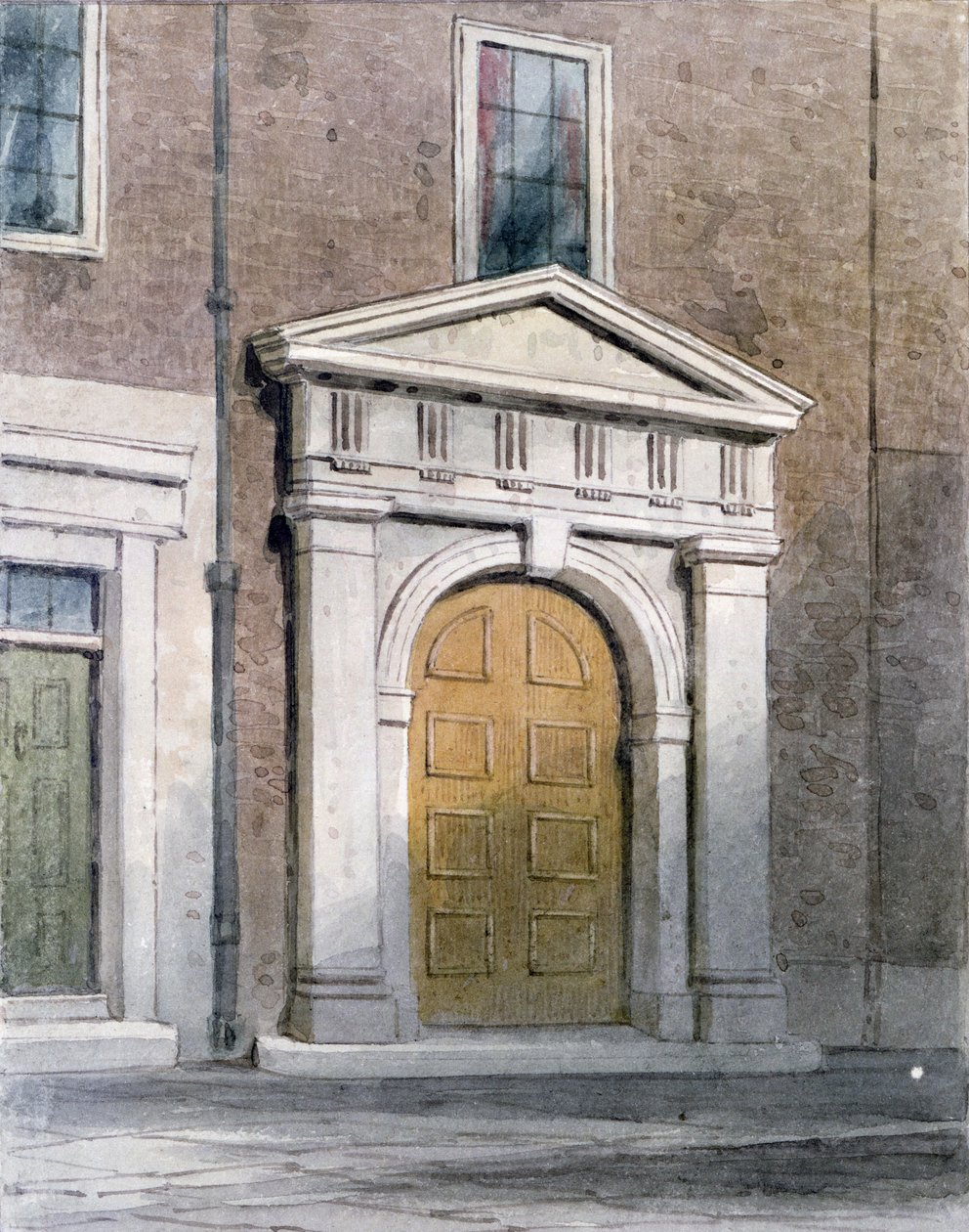 A szabadkőműves terem bejárata, 1854 (wc papíron) alkotó: Thomas Hosmer Shepherd
