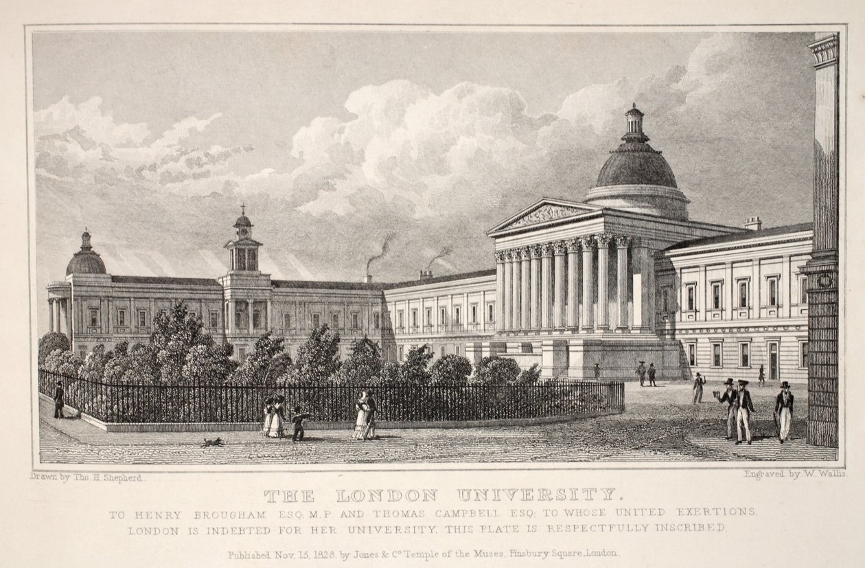 A London University, a „London és környéke a tizenkilencedik században” pubból. Jones und Co., 1827-1829 alkotó: Thomas Hosmer Shepherd