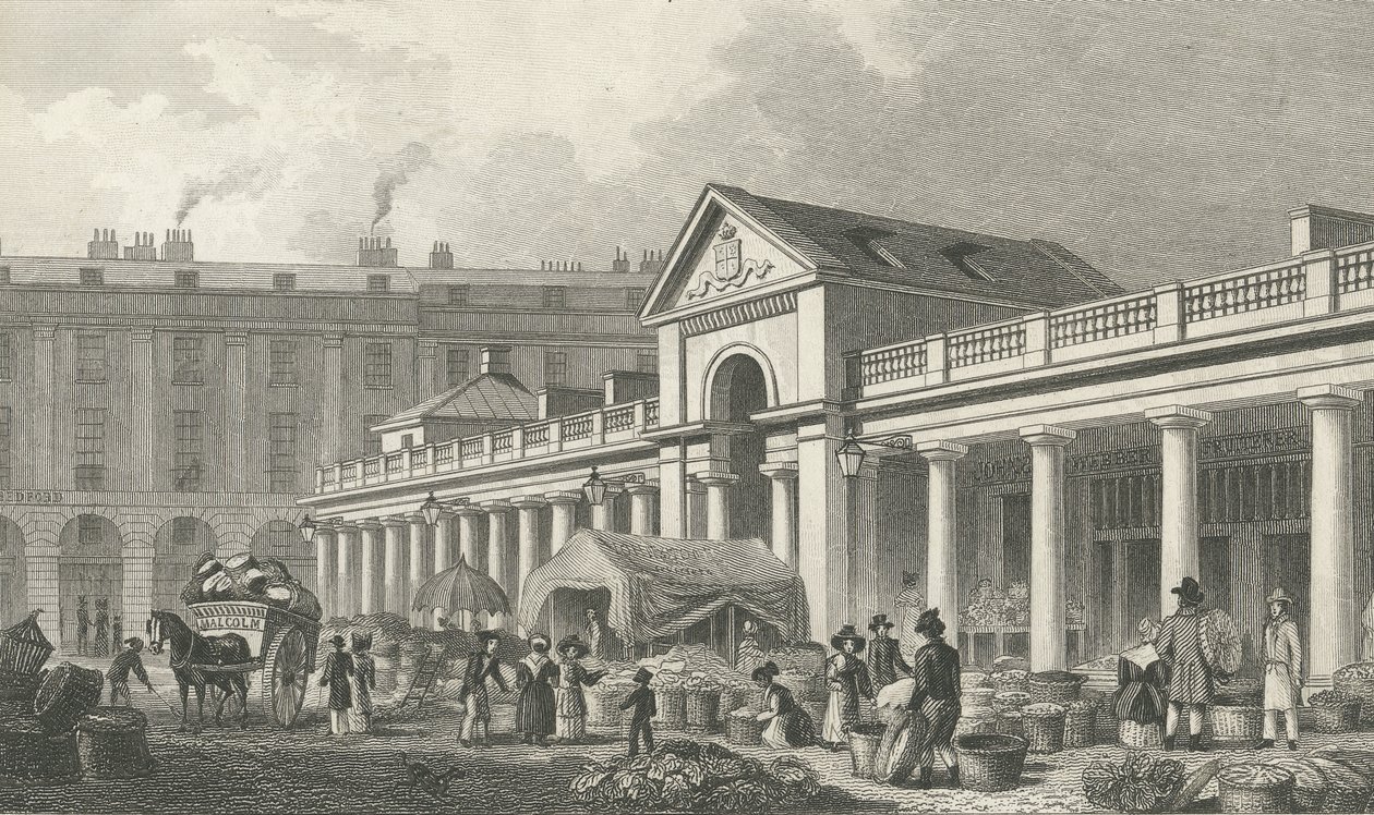 Az N.W. az új Covent Garden piac homlokzata, 1827-30 alkotó: Thomas Hosmer Shepherd