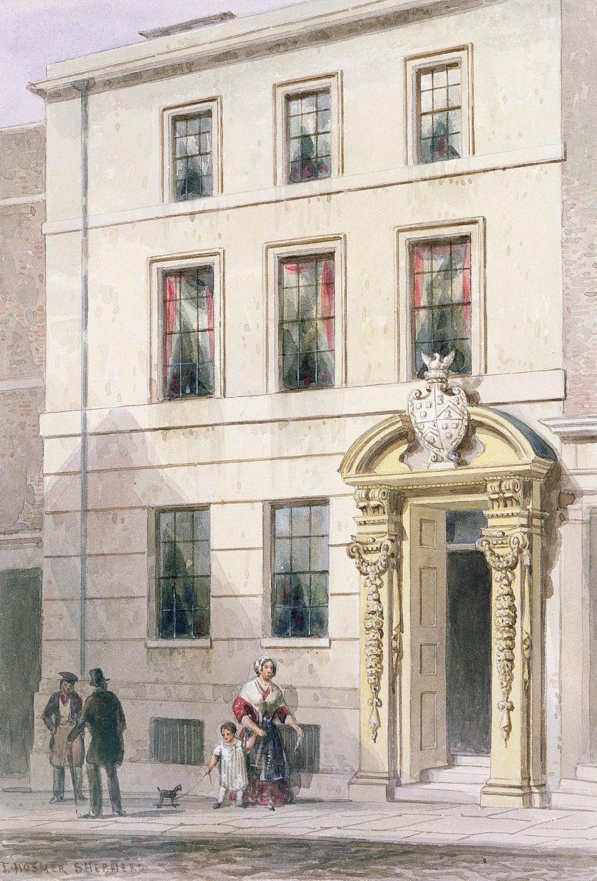 A Painter Stainers Hall új frontja, 1850 (wc papíron) alkotó: Thomas Hosmer Shepherd