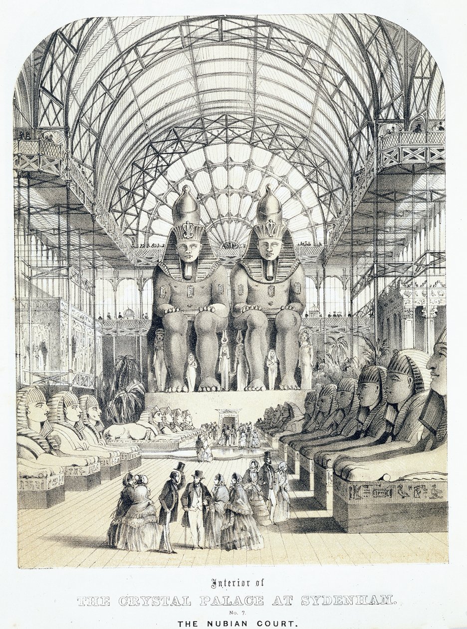 A núbiai udvar a Sydenham-i Kristálypalotában, 1851-1855 körül (akvatinta) alkotó: Thomas Hosmer Shepherd