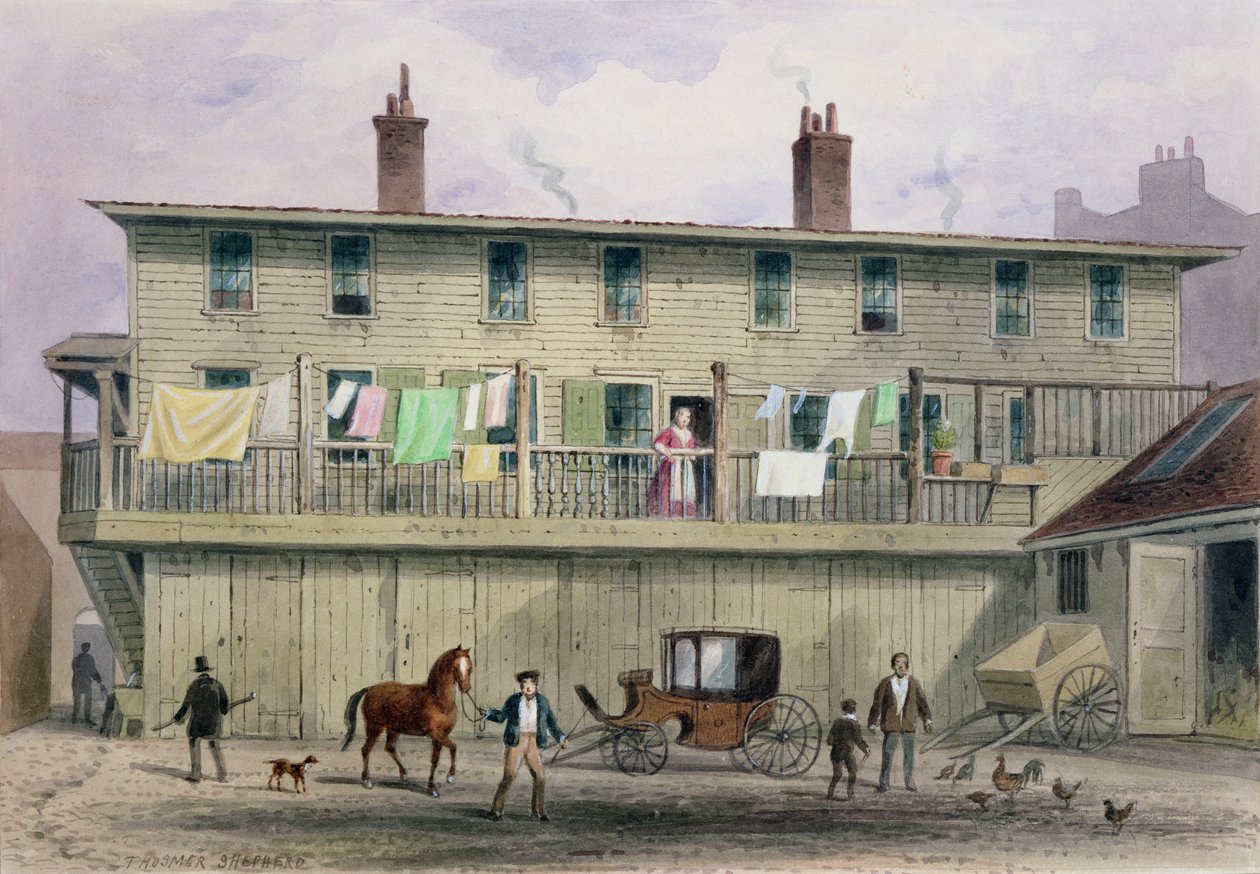 The Old Vine Inn, Aldersgate Street, 1855 alkotó: Thomas Hosmer Shepherd
