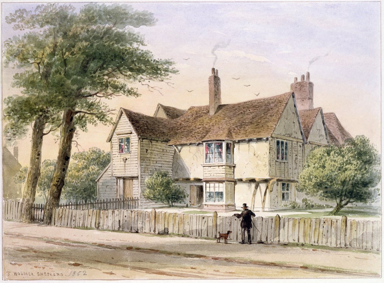 The Rectorial House, Newington Butts, 1852 alkotó: Thomas Hosmer Shepherd