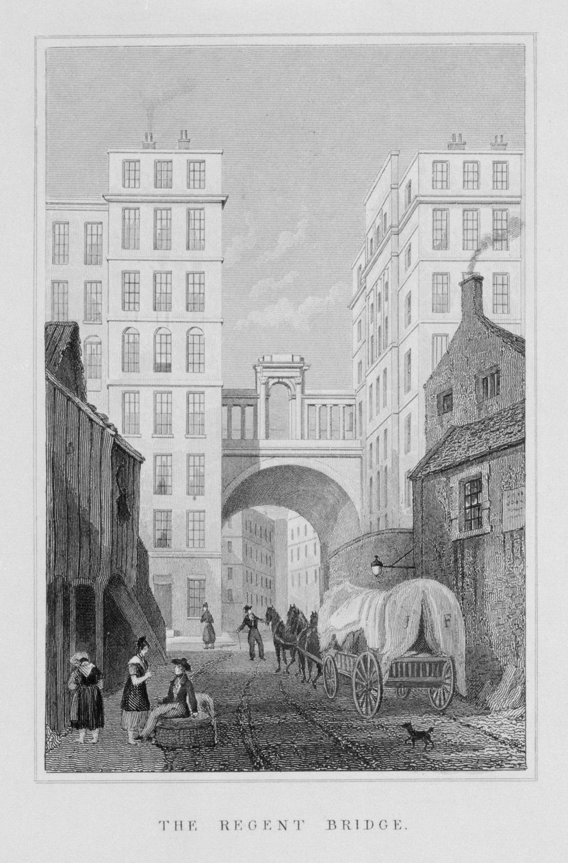 A Regent Bridge, Edinburgh, vésette Thomas Barber, 1829 alkotó: Thomas Hosmer Shepherd