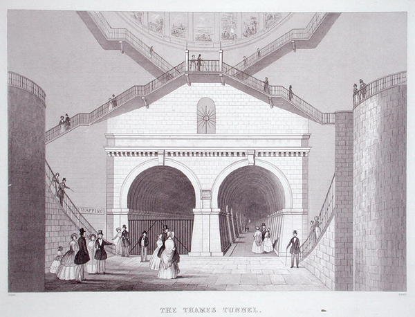A Temze-alagút, 1851-55 körül (litho) alkotó: Thomas Hosmer Shepherd