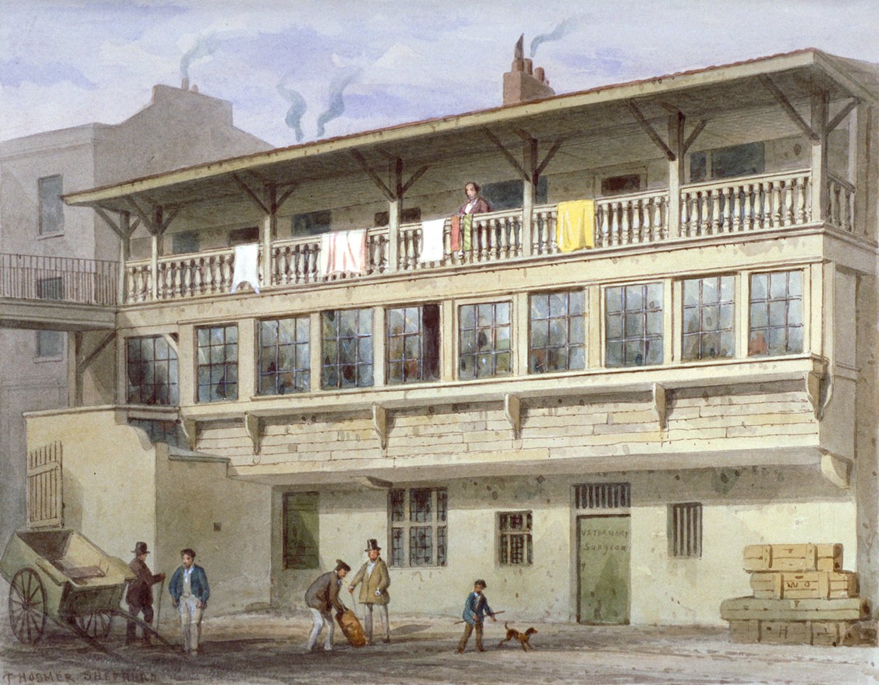 The White Bear Inn a Piccadilly-n, Westminster, London, 1856 alkotó: Thomas Hosmer Shepherd
