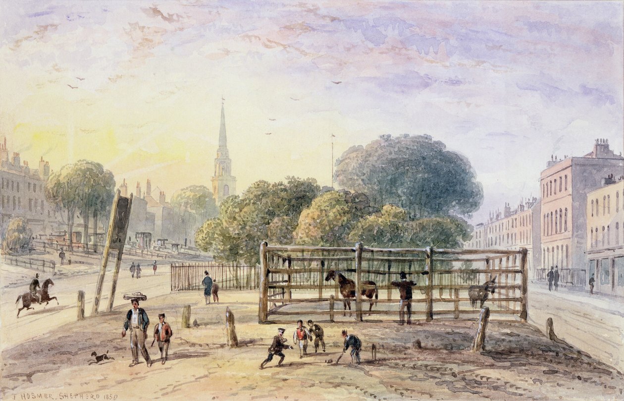 Kilátás az Islington Poundra, 1850 alkotó: Thomas Hosmer Shepherd