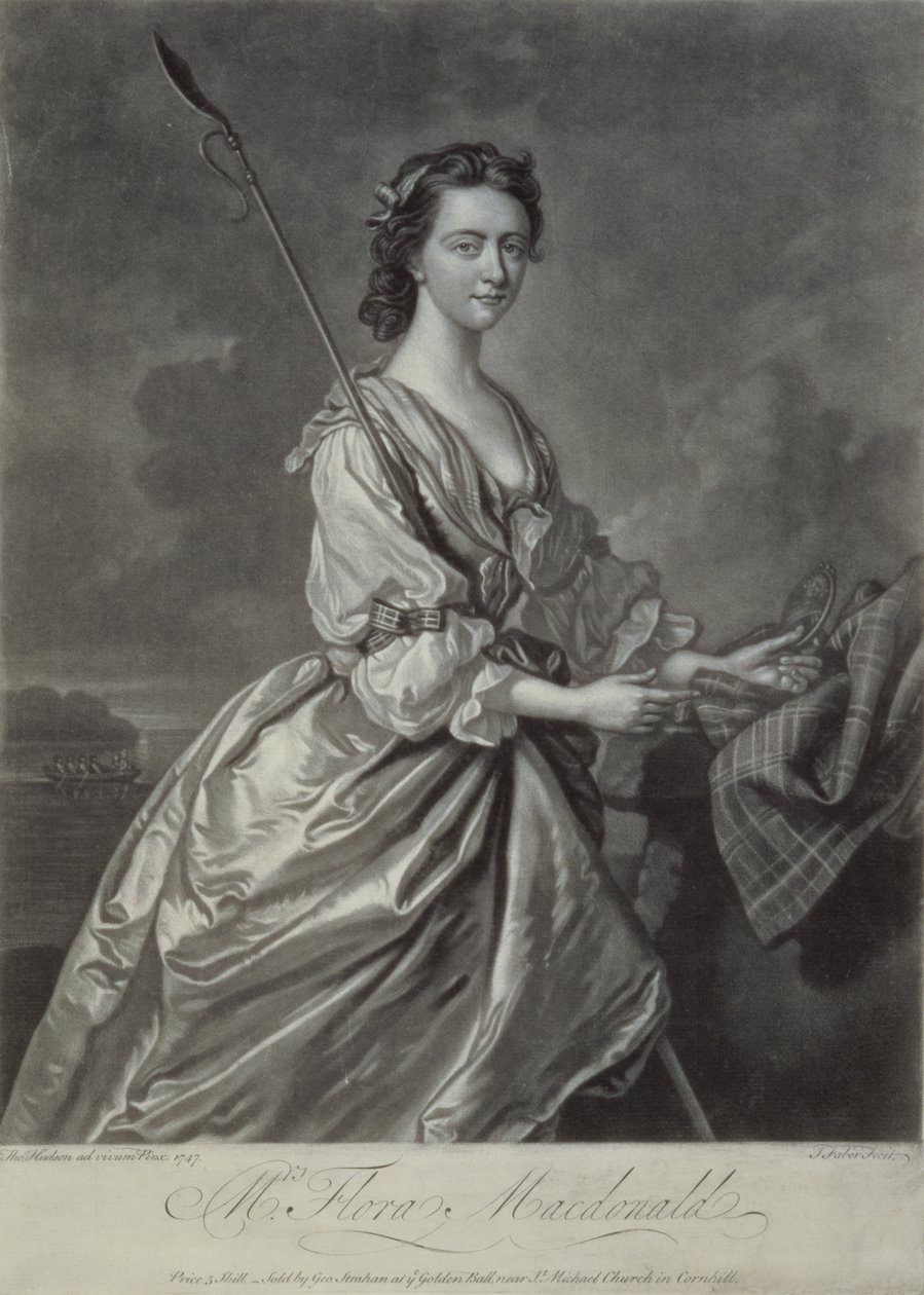 Flora MacDonald (1722-90), metszett J. Faber, 1747 (mezzotinta metszet) alkotó: Thomas Hudson