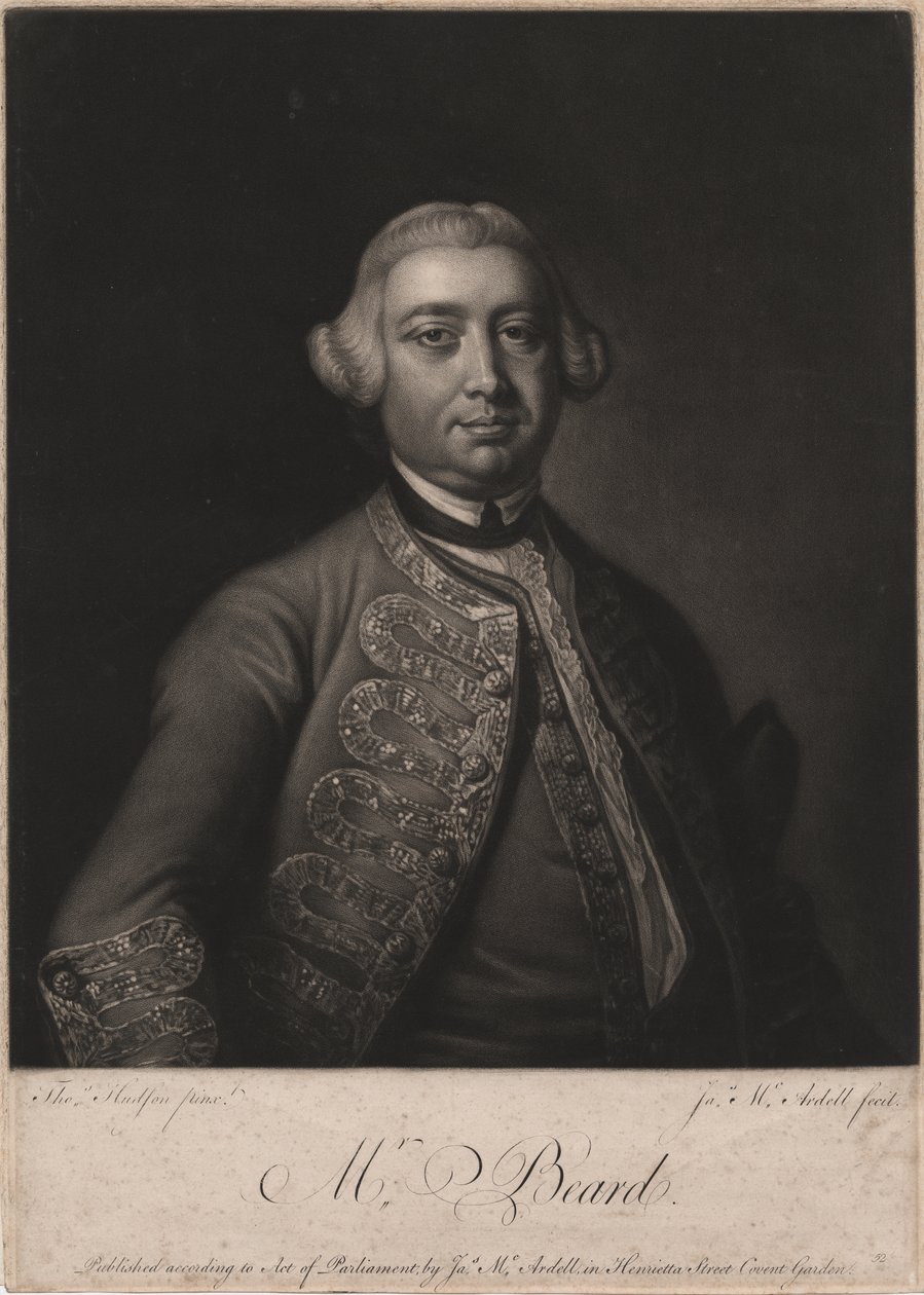 Mr. Beard, metszett: James McArdell (kb.1729-65), 1764 (mezzotint) alkotó: Thomas Hudson