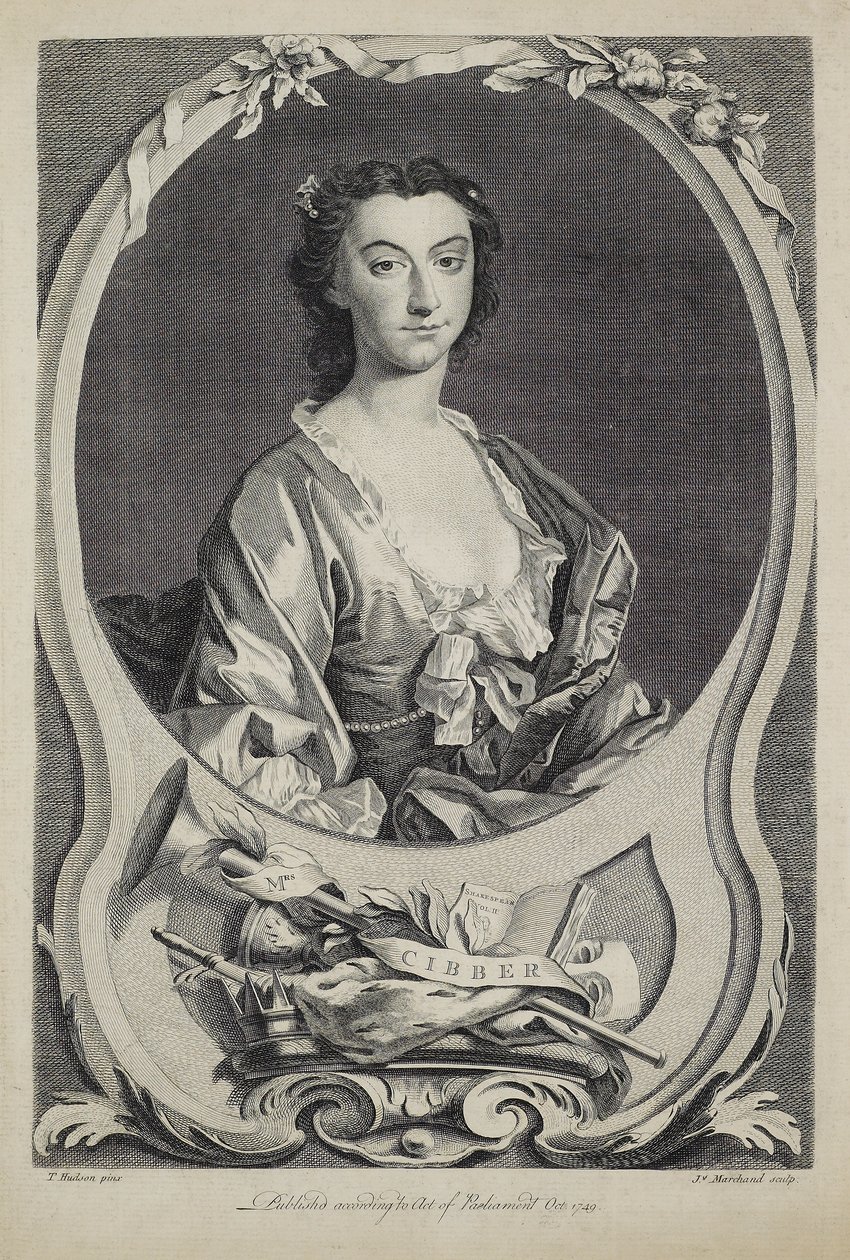 Mrs. Cibber, metszett J. Marchand (fl.1749), 1749 alkotó: Thomas Hudson