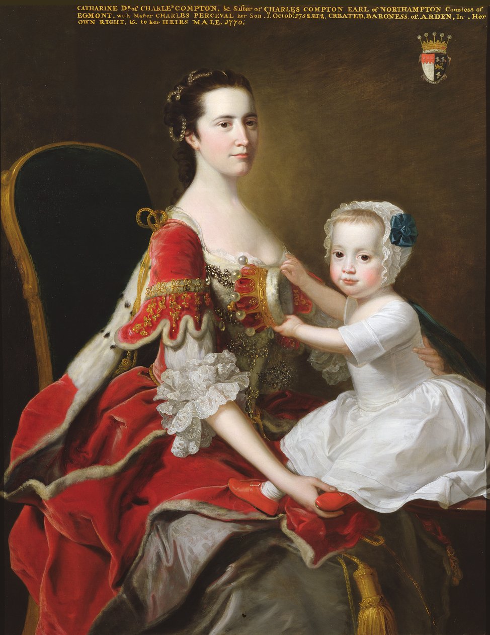Catherine Compton († 1784) Egmont grófnő és legidősebb fia, Charles Perceval (sz. 1756) portréja 1758 alkotó: Thomas Hudson