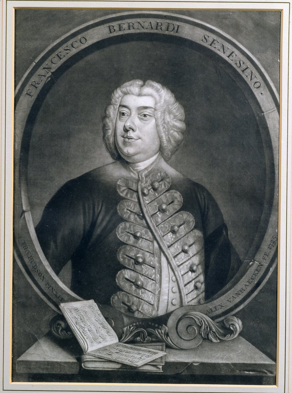 Francesco Bernardi Senesino sieni kasztrát portréja, metszett Alexander van Haecken (1701-58), 1735 alkotó: Thomas Hudson