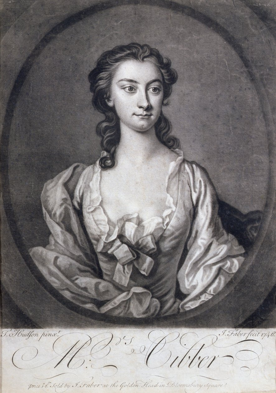 Mrs Cibber (1714-66), színésznő és énekesnő portréja, metszett John Faber (1684-1756), 1746 alkotó: Thomas Hudson