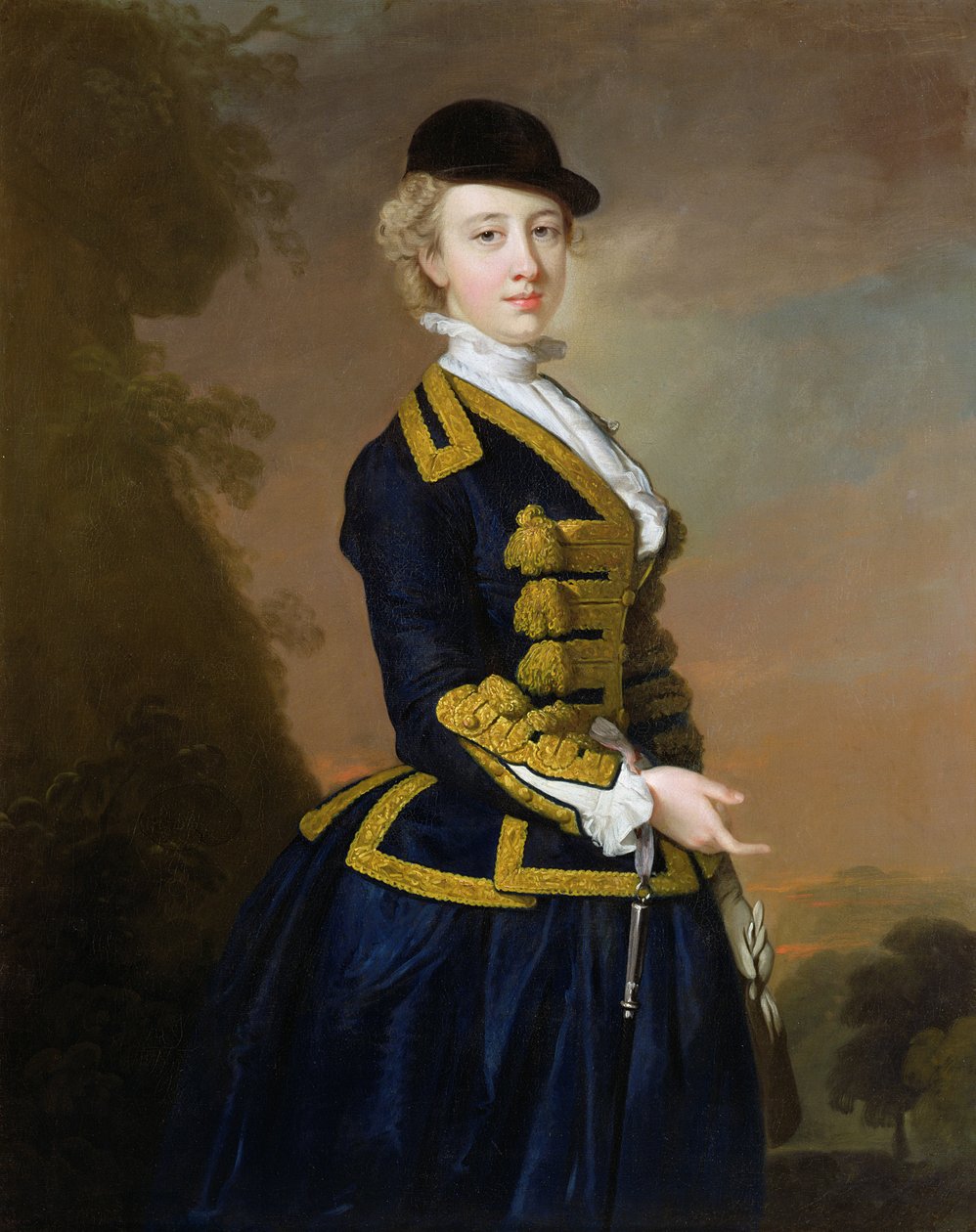Nancy Fortesque portréja sötétkék lovaglásban (olaj, vászon) alkotó: Thomas Hudson