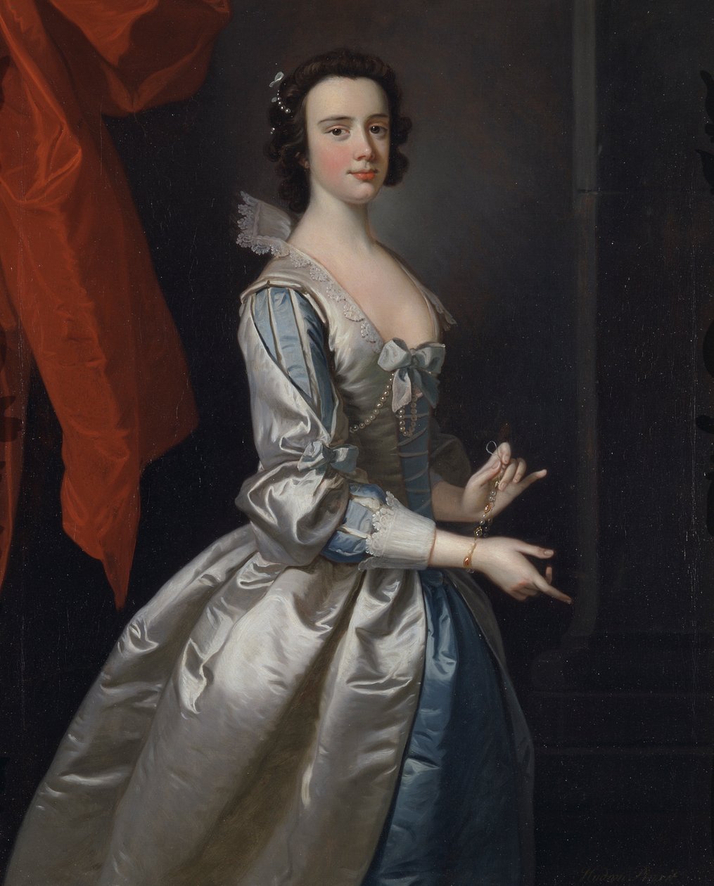 Egy nő portréja, valószínűleg Elizabeth Aislabie, Studley Royalból, Yorkshire-ben alkotó: Thomas Hudson