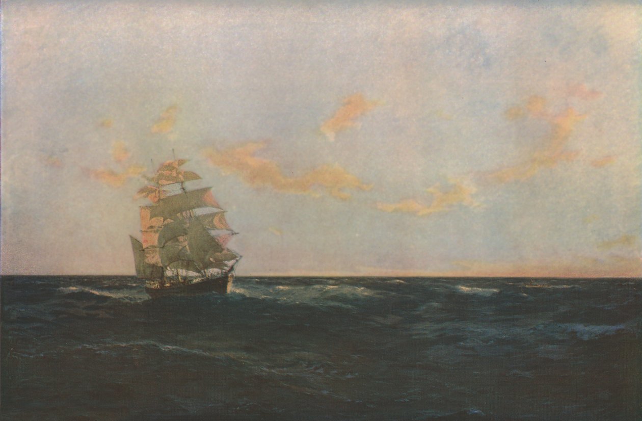 „A Man Overboard”, 1893, 1930. alkotó: Thomas J Somerscales