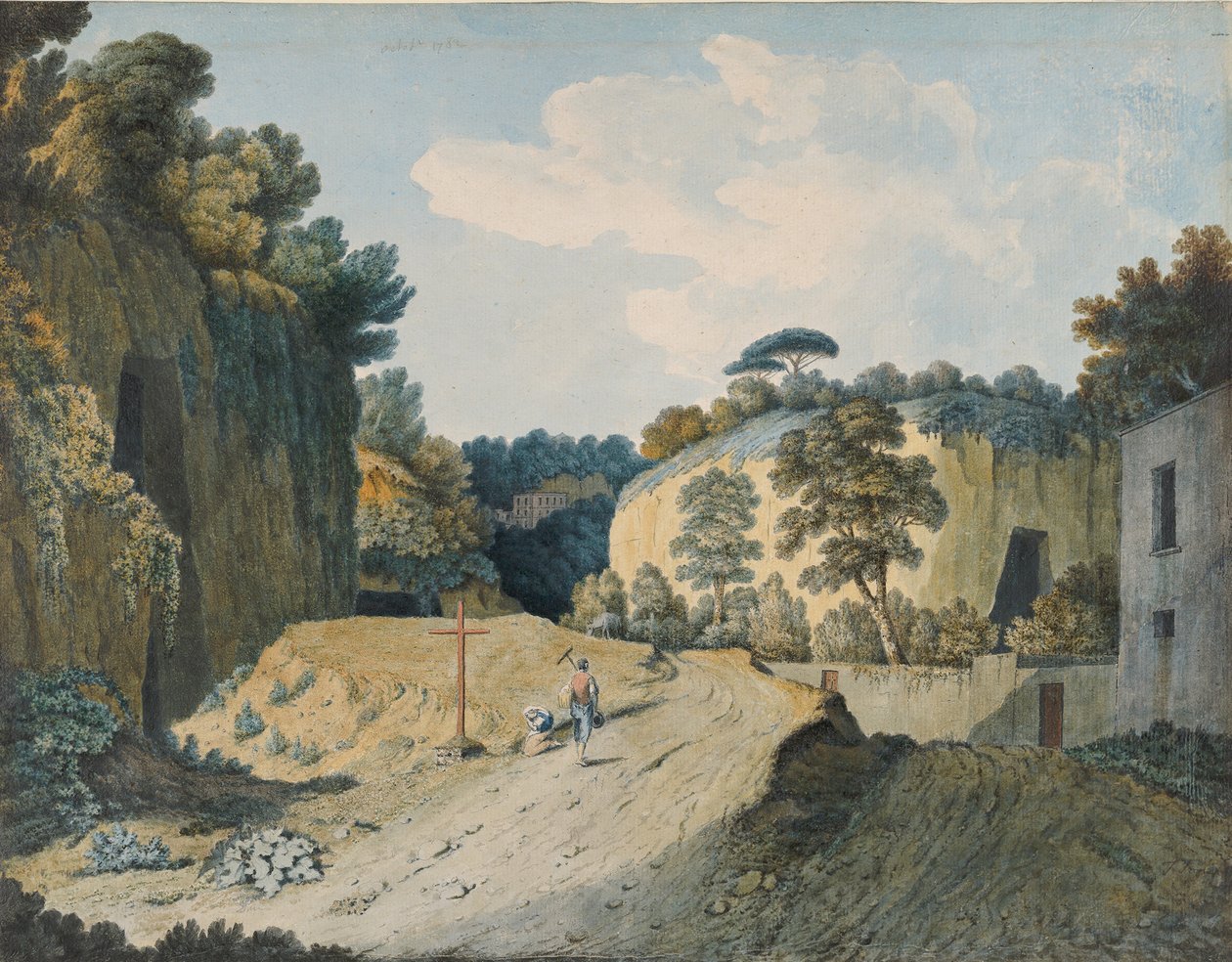 Út egy szurdokban Nápoly mellett, 1782. alkotó: Thomas Jones