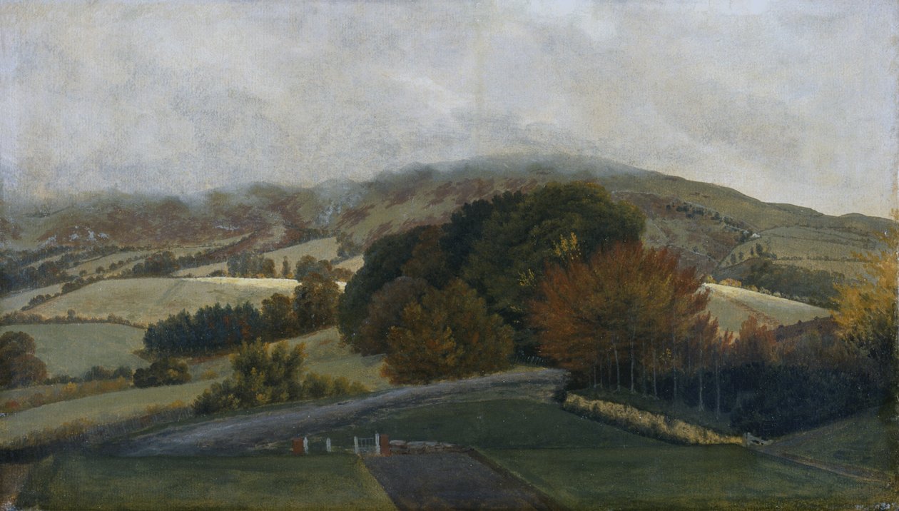 Carneddau-hegység Pencerrig felől, 1776 körül (olaj, papír, vászon) alkotó: Thomas Jones