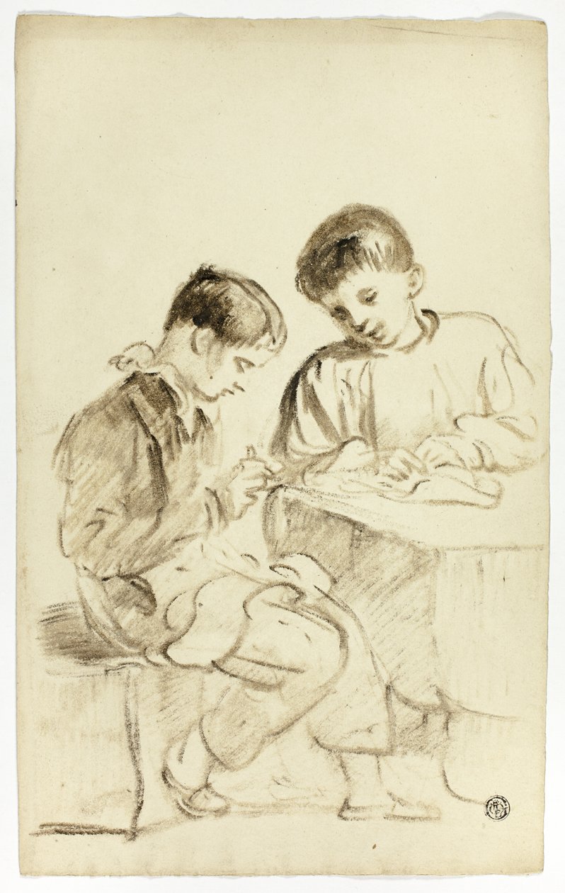 Két iskolás fiú alkotó: Thomas Jones Barker