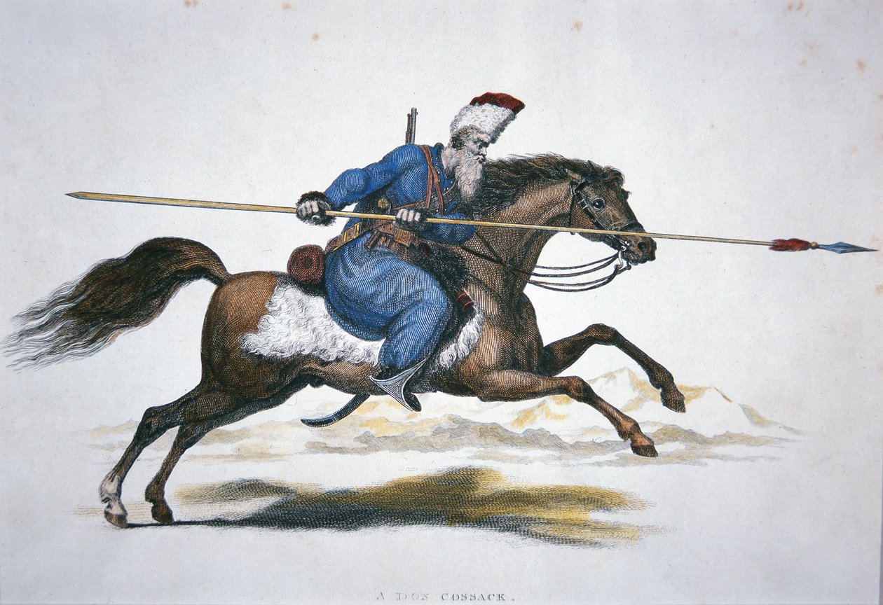 Orosz Don-kozák, 1820 körül (akvarell, papír) alkotó: Thomas Kelly
